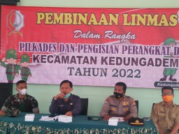 Jelang Pilkades, Forkopimcam Kedungadem Adakan Pembinaan Linmas