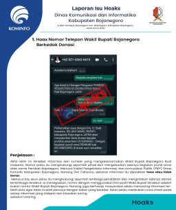 Hoax Nomor Telepon Wakil Bupati Bojonegoro Berkedok Donasi