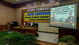 Menyamakan Persepsi Pengamanan Mudik Dan Hari Raya Idul Fitri, Polres Pamekasan Gelar Rakor Operasi Ketupat Semeru 2022
