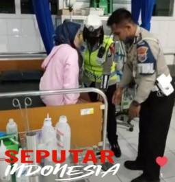 Ibu Hamil Kelelahan Saat Mudik, Polisi Lalulintas di Malang Gerak Cepat