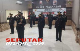Kapolres Pamekasan Bersama PJU Polres Pamekasan Ikuti Upacara Hari Lahir Pancasila Secara Virtual