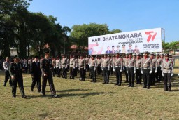 AKBP Satria Permana Pimpin HUT Bhayangkara ke 77 Polres Pamekasan