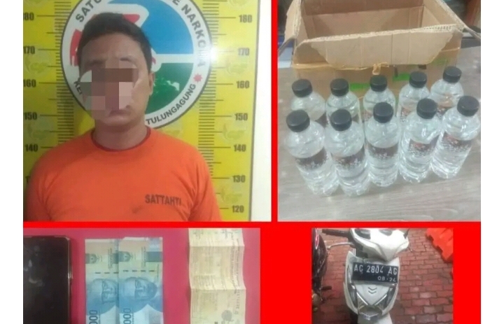 Pelaku penjual miras dan barang buktinya