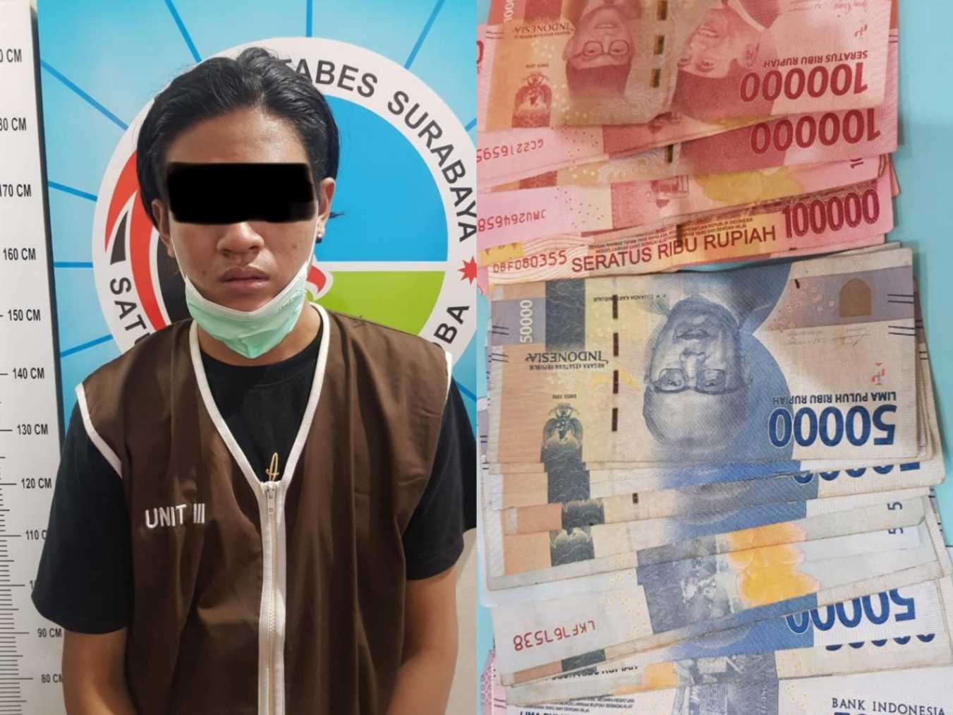 Pelaku dan barang bukti yang diamankan Polisi