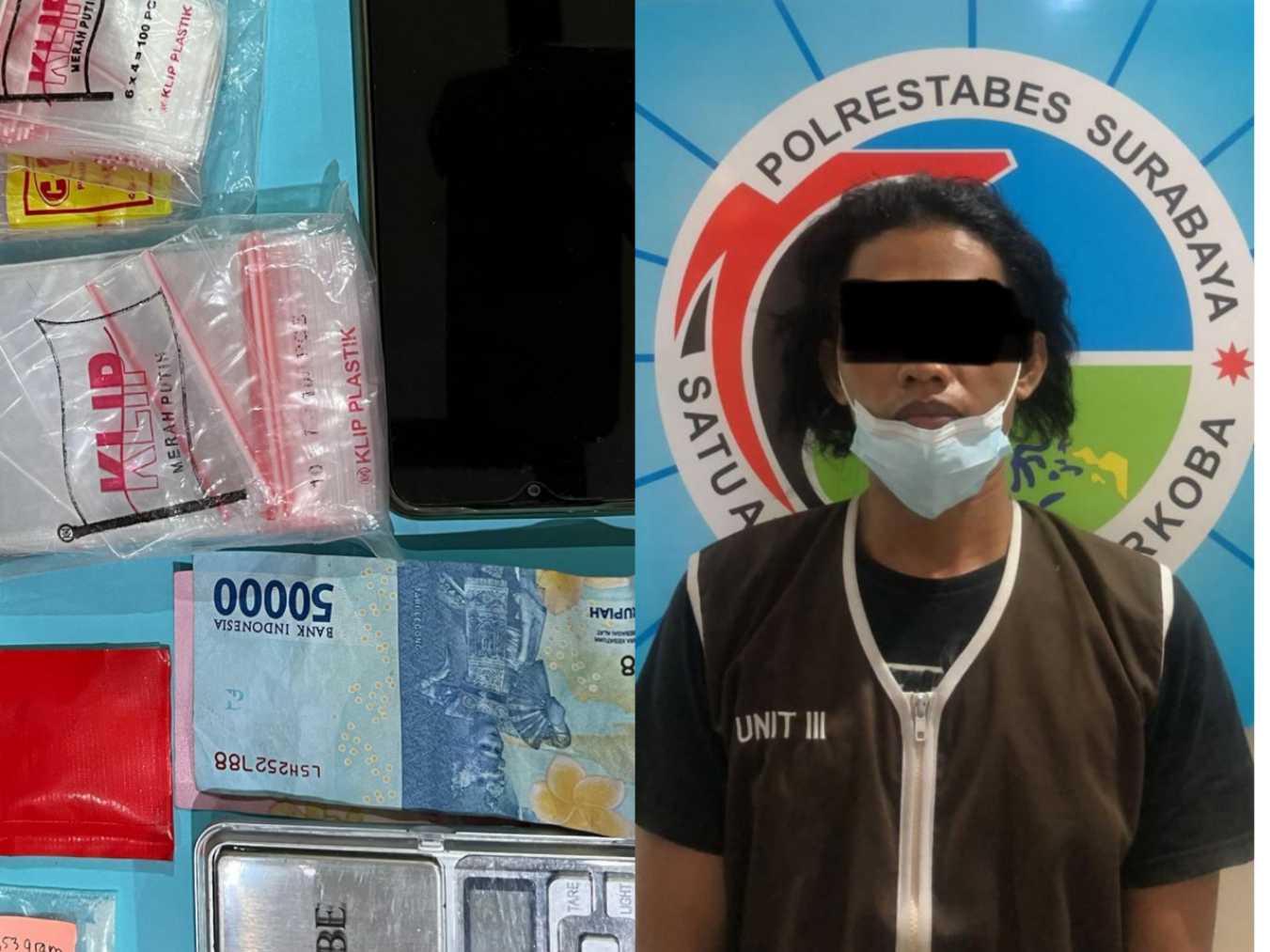 Pelaku pengedar sabu dan barang buktinya
