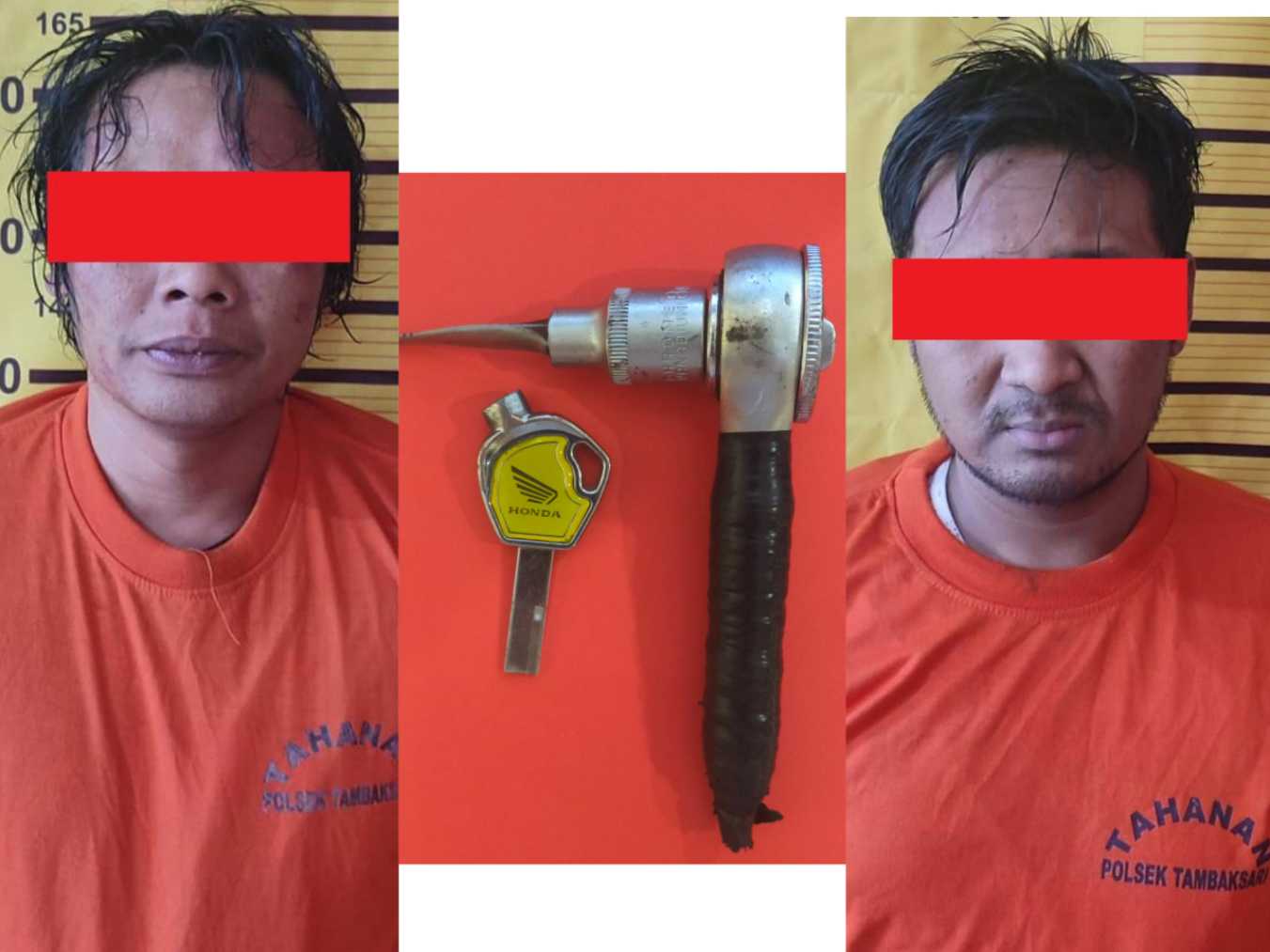 Pelaku Curanmor dan barang bukti yang diamankan