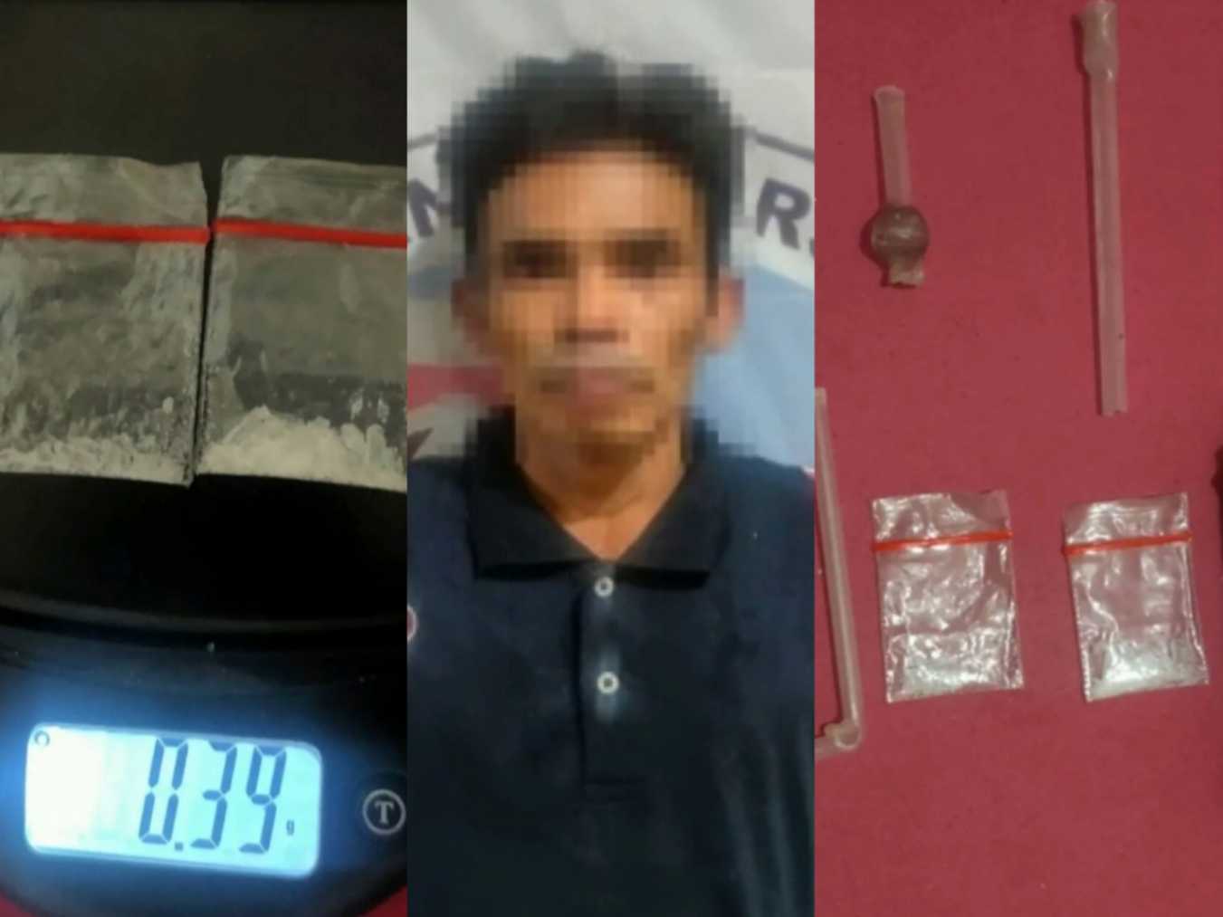 Pelaku dan barang bukti sabu yang diamankan Polres Tulang Bawang