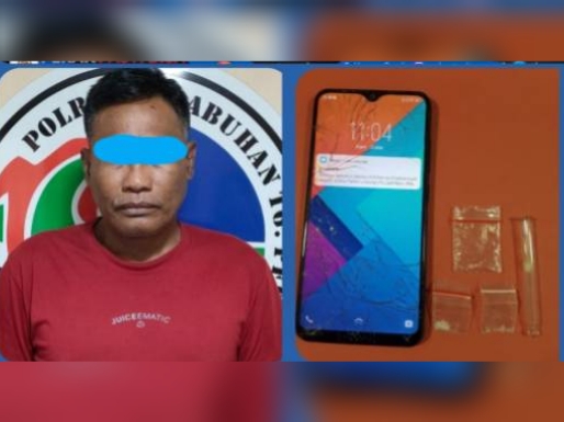 Pelaku dan barang bukti sabu yang diamankan