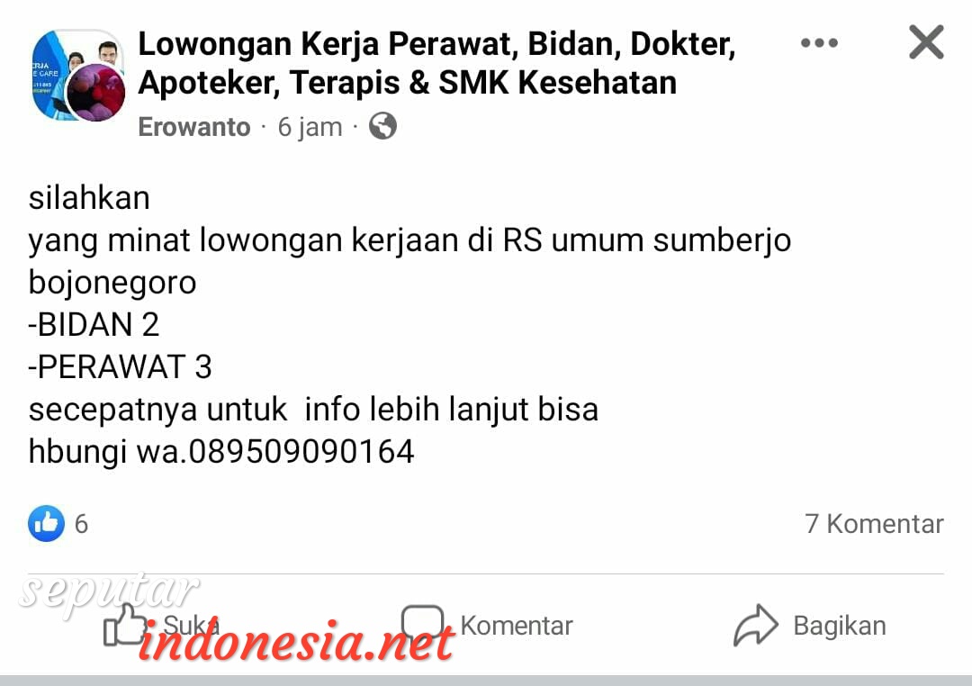 Info Loker RSUD Bojonegoro yang beredar