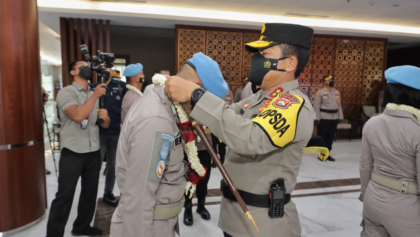Kapolda sambut Satgas Minusca dan Satgas Garbha UNAMID Polda Jatim