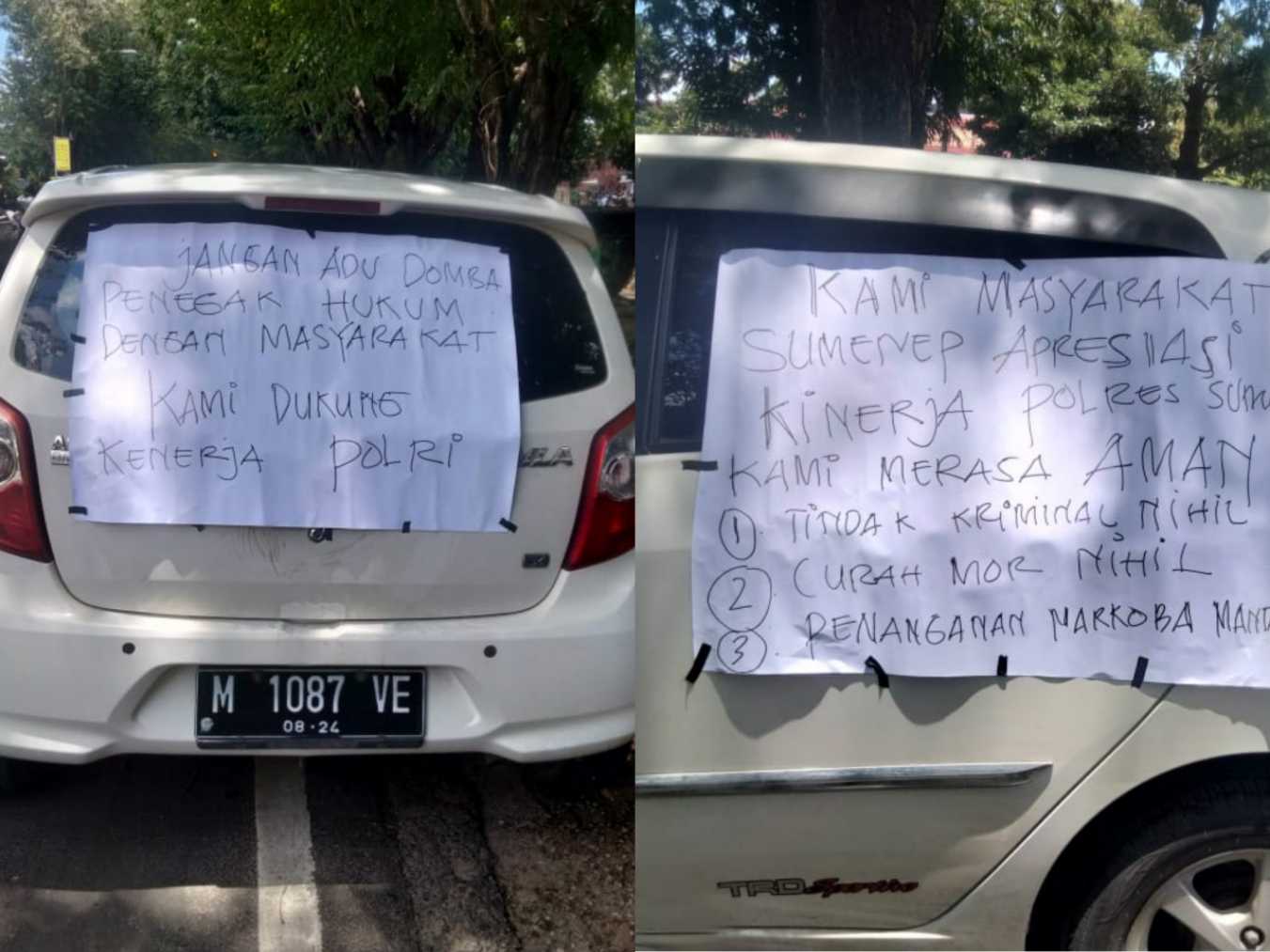 Poster dukungan terhadap Polres Sumenep