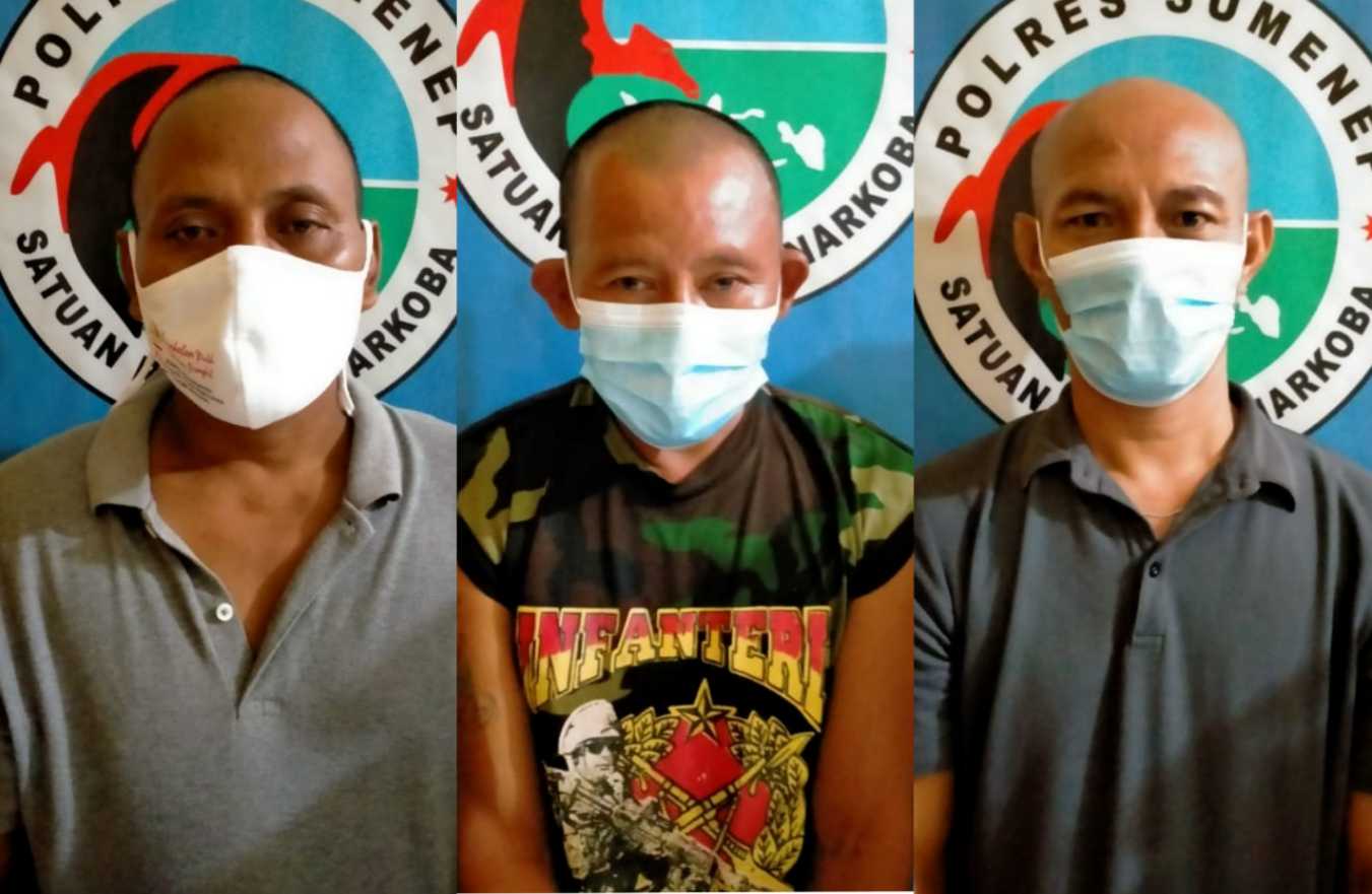 Tiga pria yang diamankan Polres Sumenep