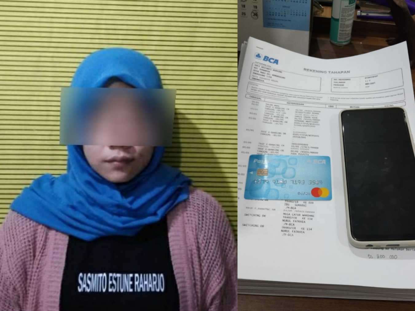 Pelaku dan barang bukti yang diamankan Polisi