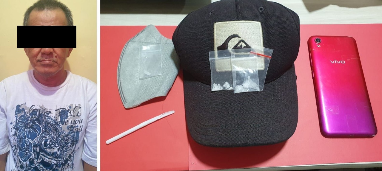 Tersangka sabu dan barang bukti yang diamankan