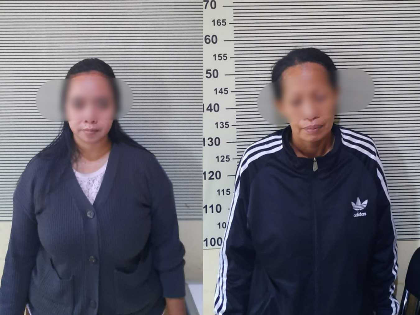 Dua emak emak tersangka sabu-sabu yang ditangkap Polisi