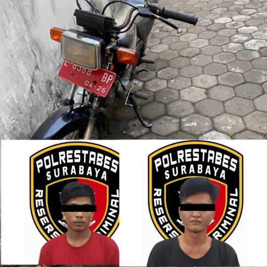 Kendaraan plat merah, dan dua pelaku pencuri motor