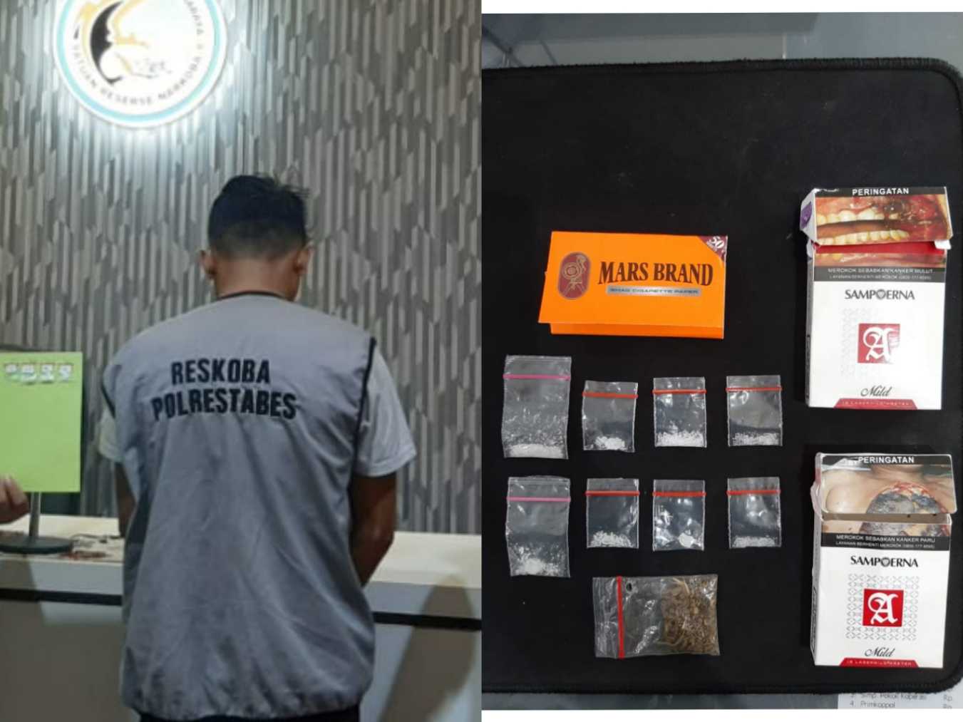 Pelaku dan barang bukti yang diamankan