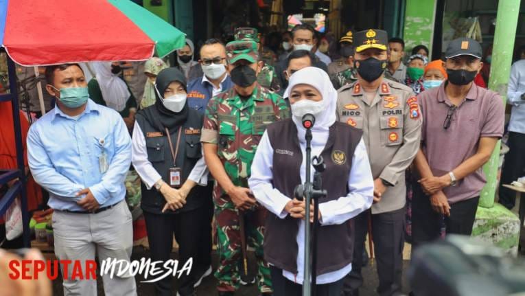 Forkopimda lakukan pengecekan harga dan distribusi minyak goreng di Pasar Soponyono Rungkut Surabaya