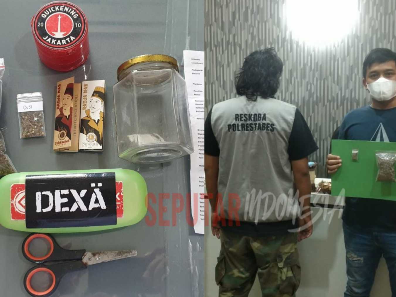 Pelaku dan barang bukti yang diamankan