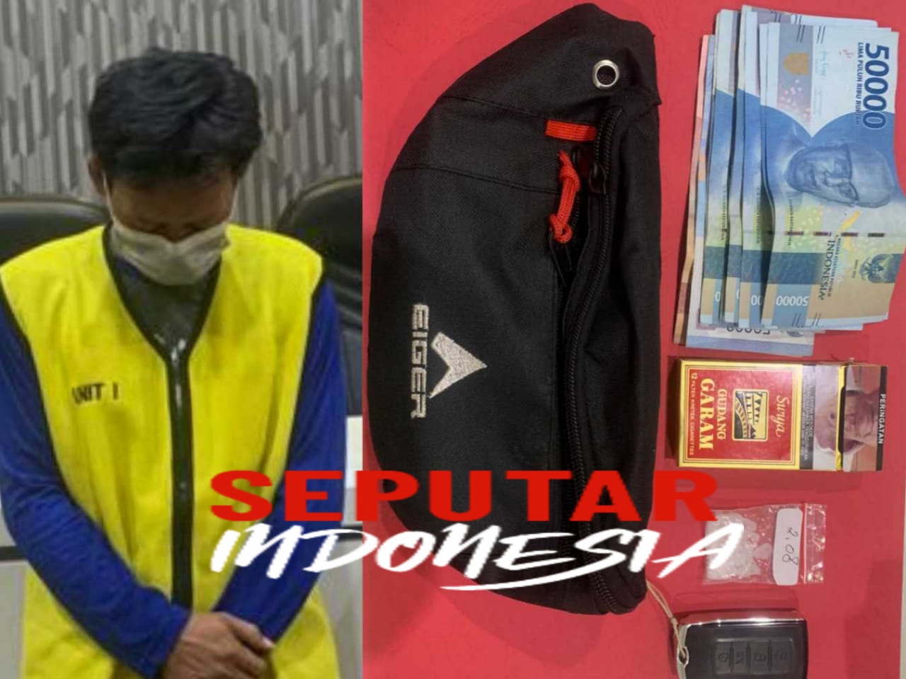 Foto: Tersangka bersama barang bukti