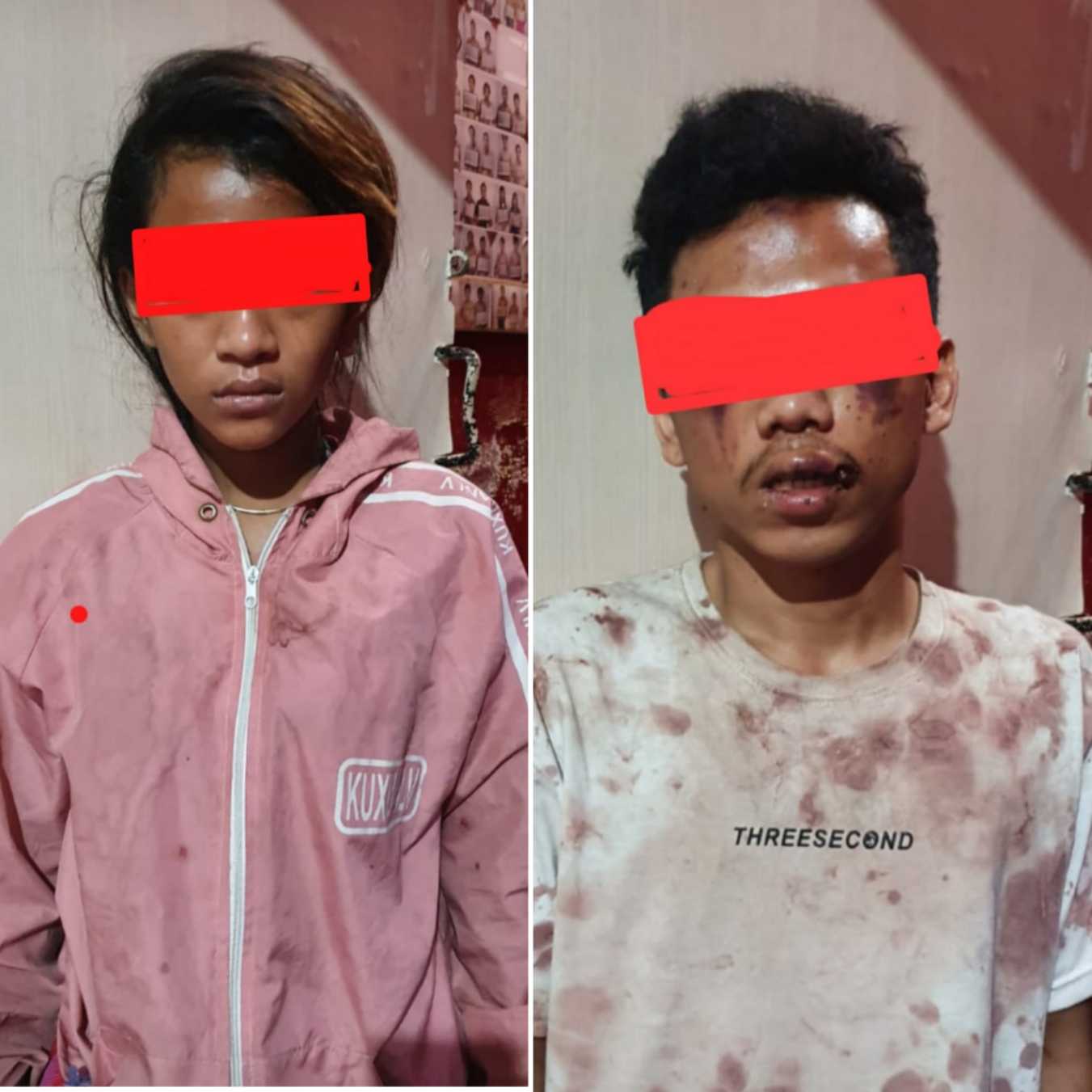Tersangka pria dan wanita pelaku pencurian motor