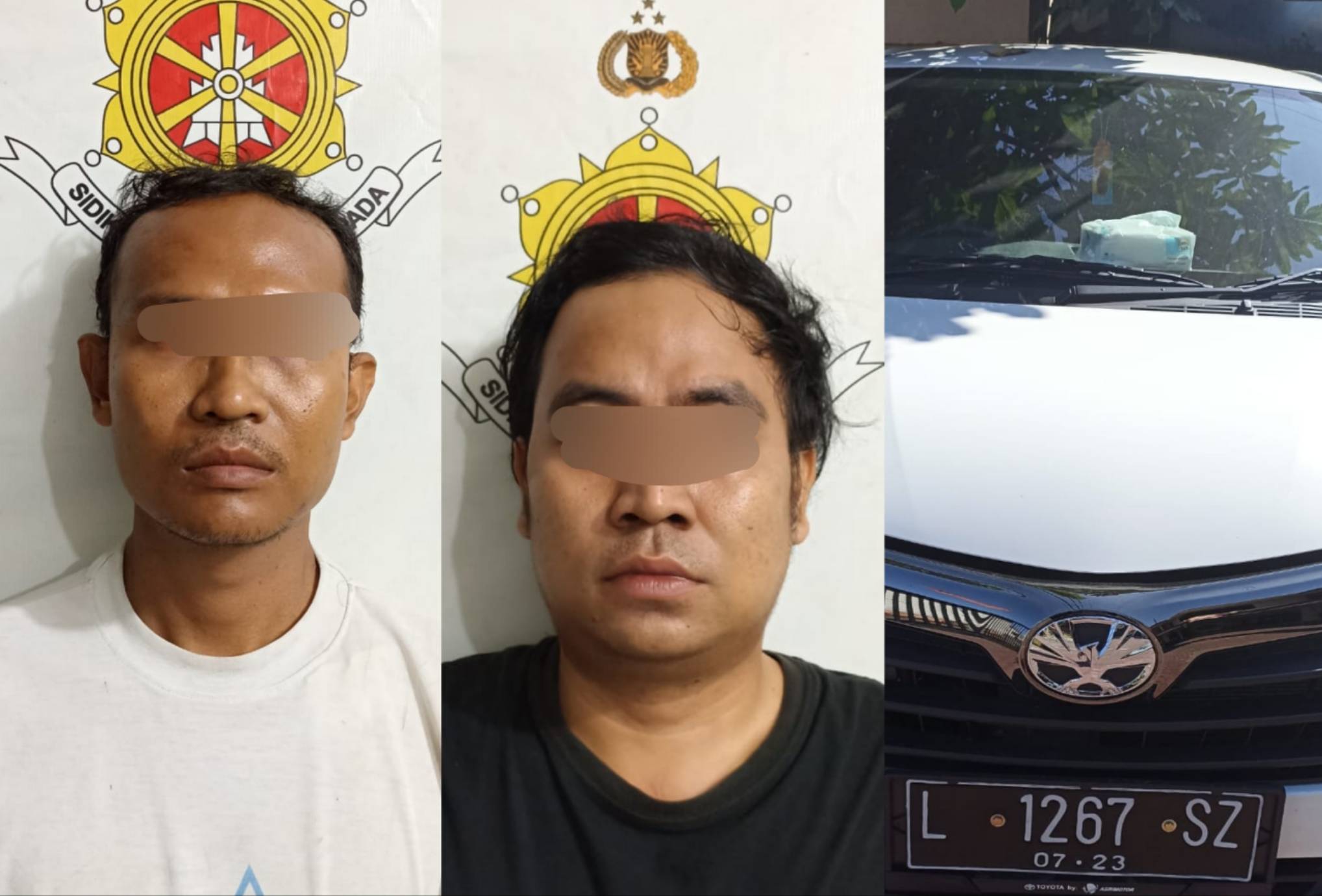 Dua pelaku pencurian dan barang bukti 