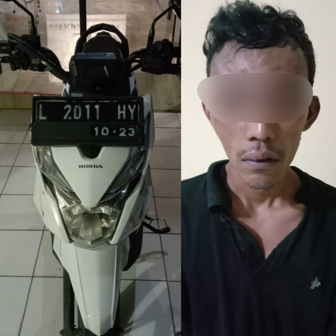 Pelaku curanmor dan barang bukti