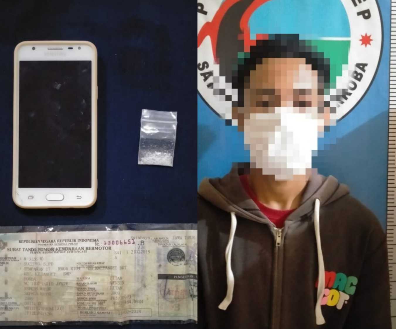 Pelaku sabu dan barang bukti sabu
