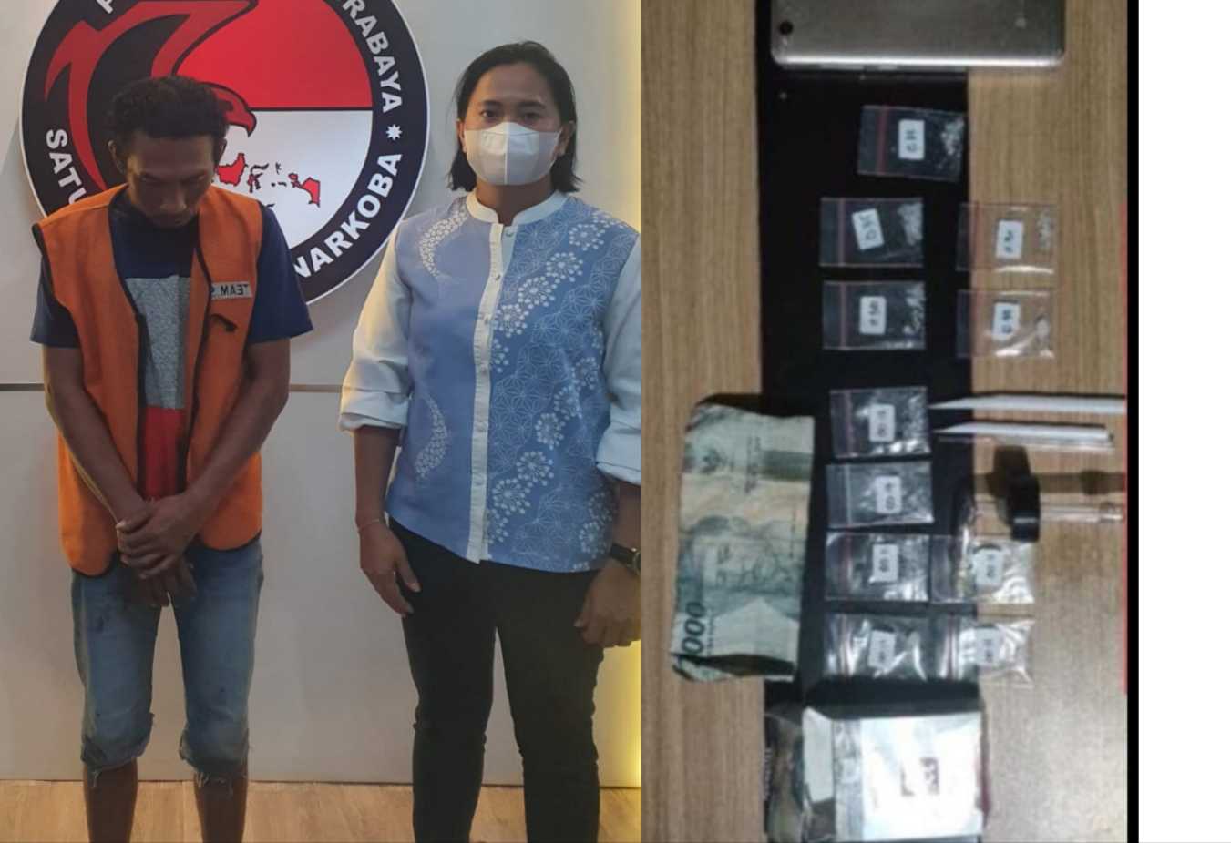 Pengedar sabu diamankan Polisi Surabaya dan barang bukti