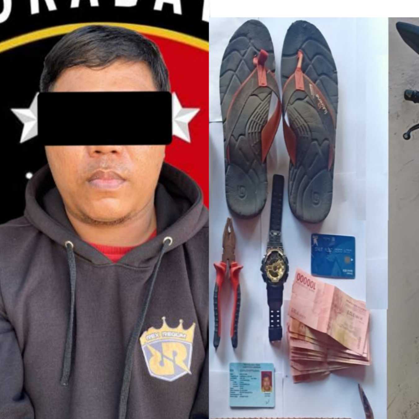 Pelaku pencurian dan barang bukti