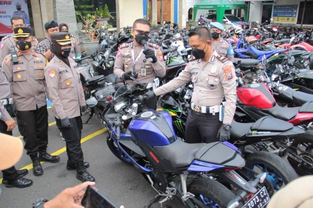 Ratusan motor yang terjaring Polres Kediri Kota