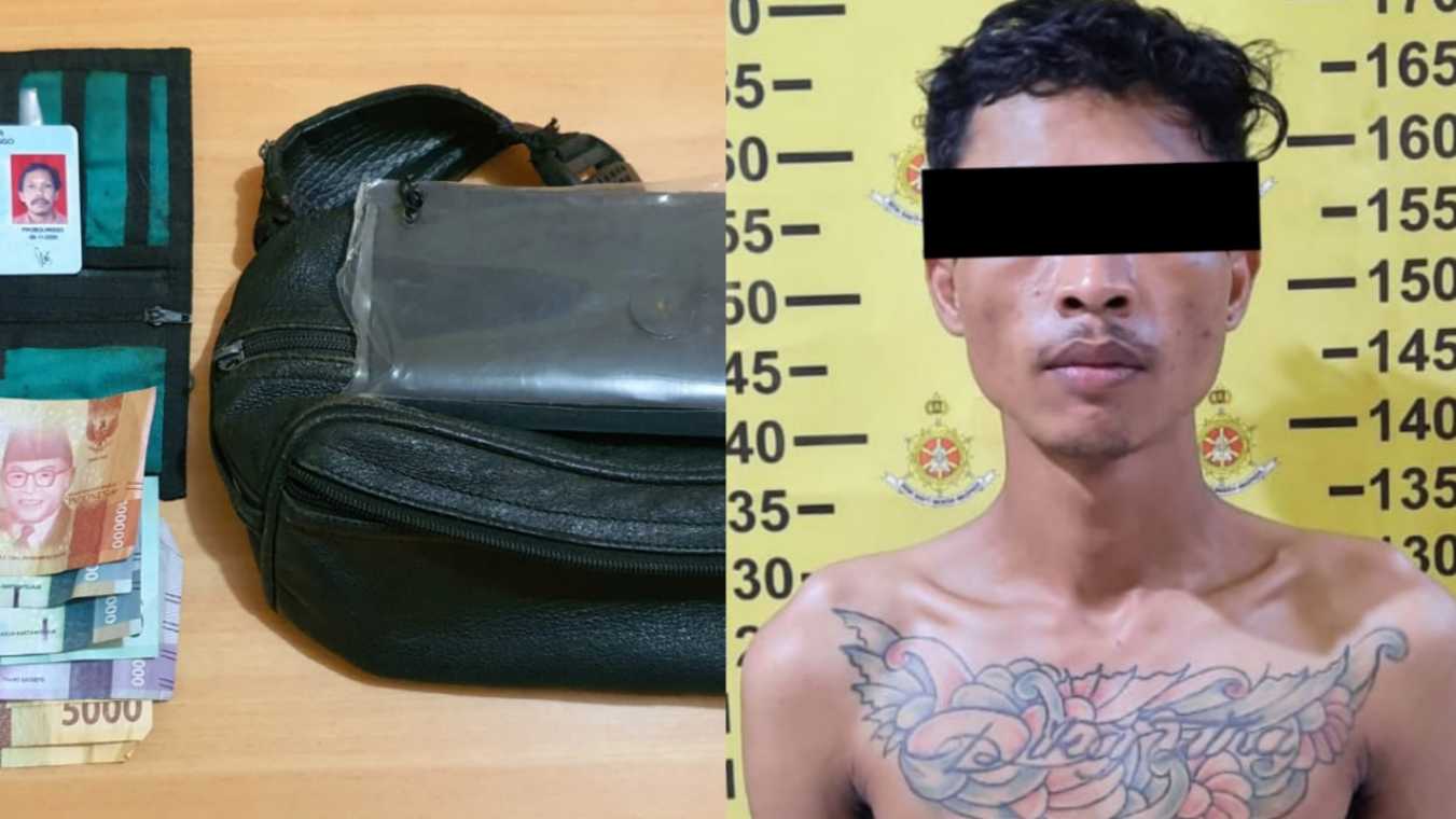 Pelaku pencurian dan barang buktinya