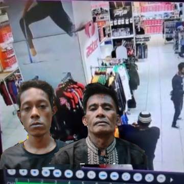 Dua pelaku pencurian dan tangkapan rekaman kamera CCTV