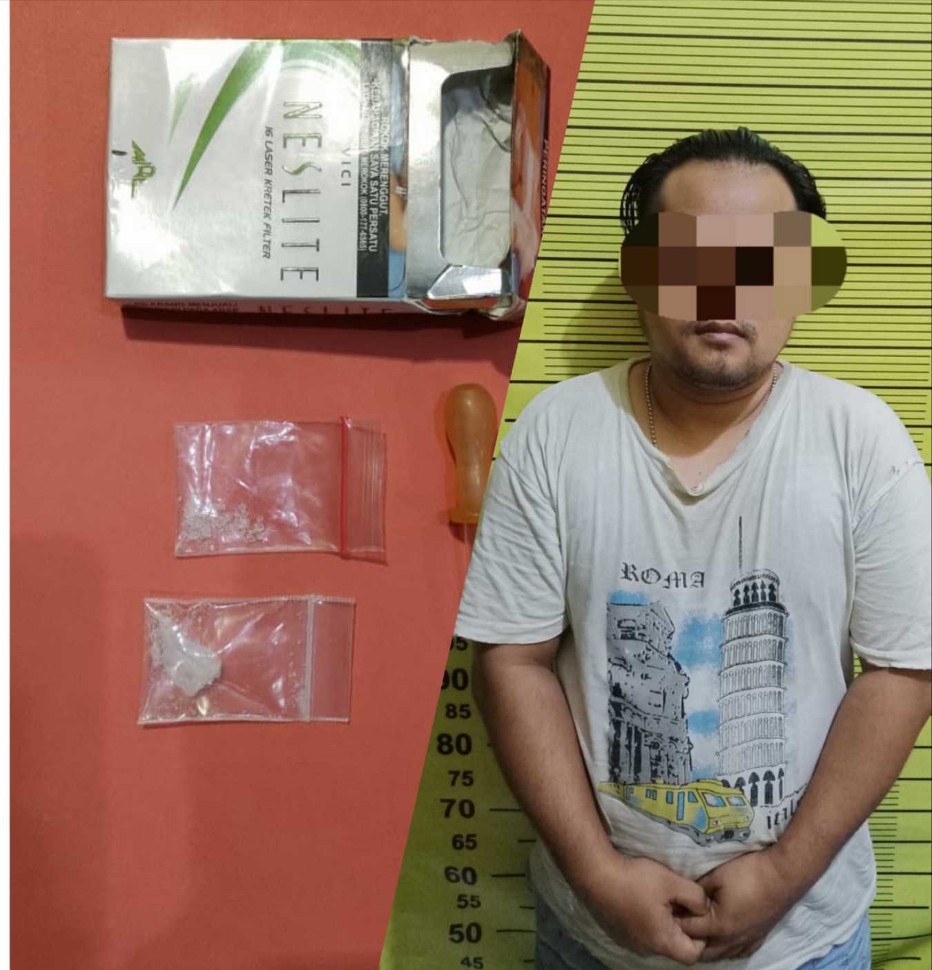 Tersangka sabu dan barang buktinya