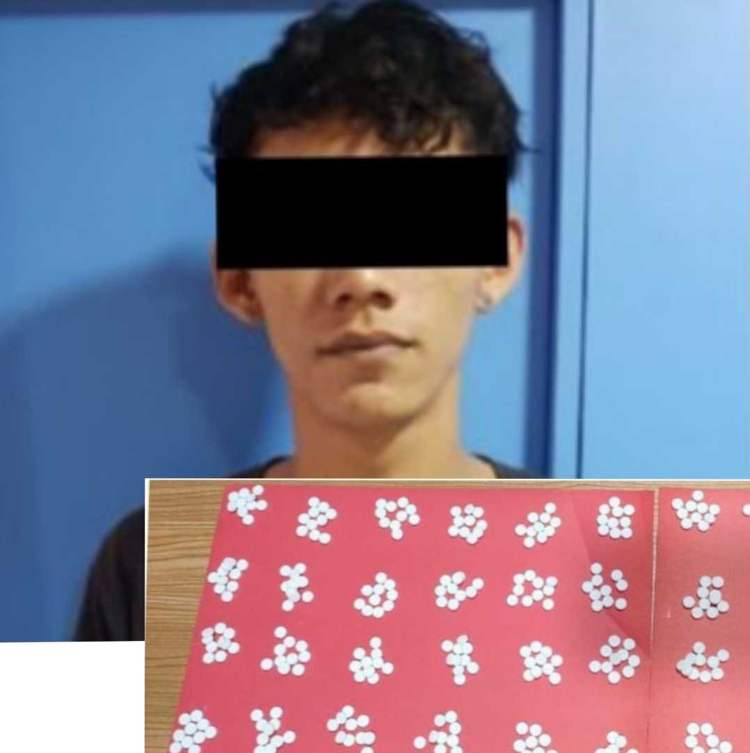 Pelaku pengedar okerbaya dan barang buktinya
