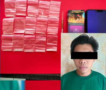 Penjual sabu sabu dan barang bukti yang diamankan Polres Tanjung Perak