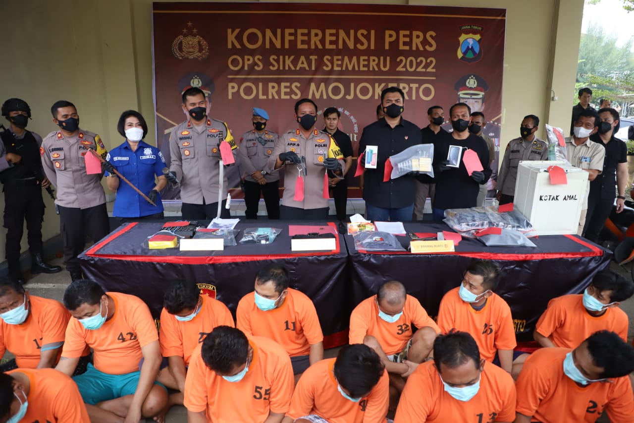 Puluhan pelaku kejahatan di Polres Mojokerto 