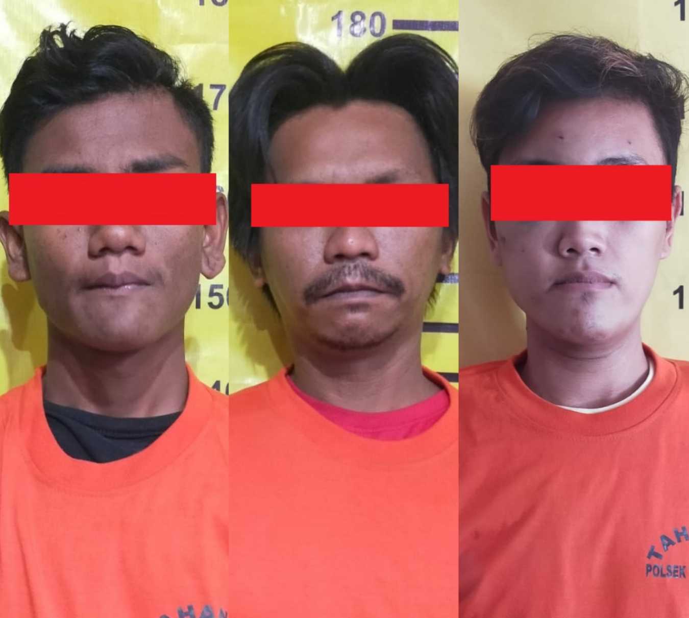 Tiga budak sabu di Polsek Tambaksari Surabaya 