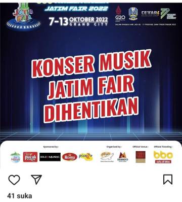 Pemberitahuan pemberhentian konser musik Grand City
