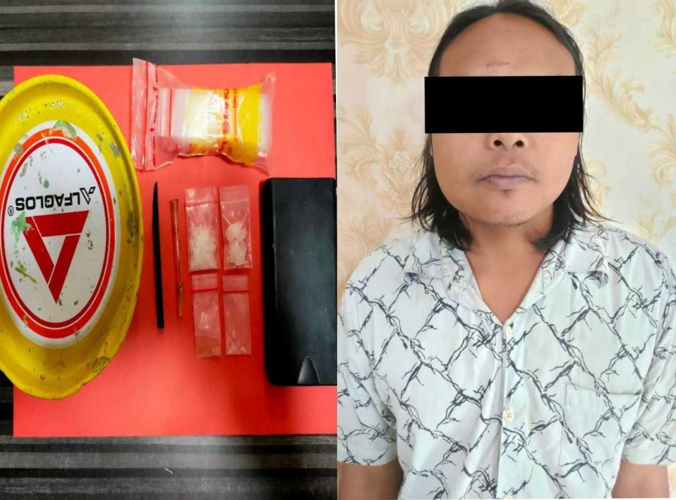 Tersangka dan barang bukti sabu-sabu 
