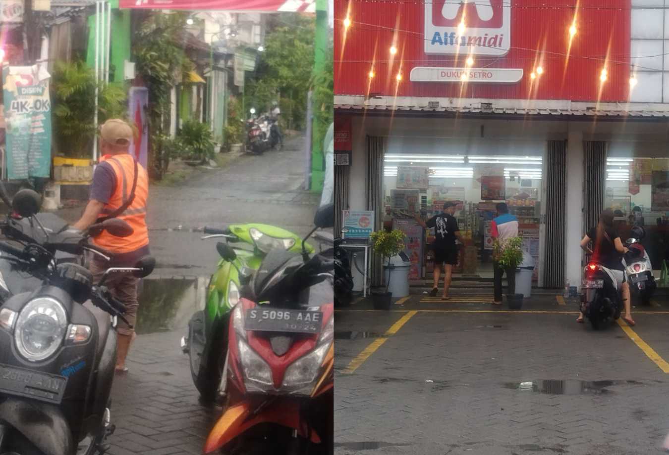 Parkir liar Alfa Indomart di Surabaya