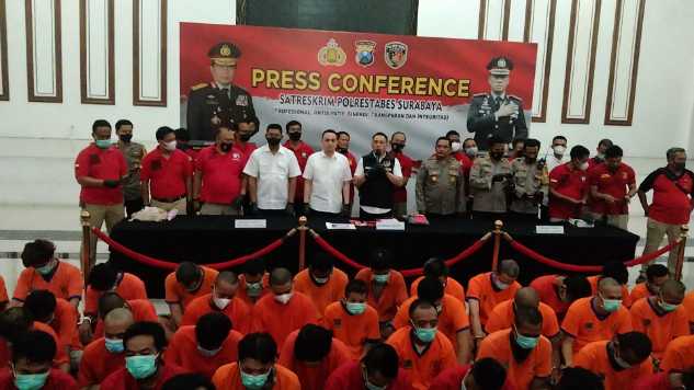 Puluhan pelaku pencuri motor di Mapolrestabes Surabaya