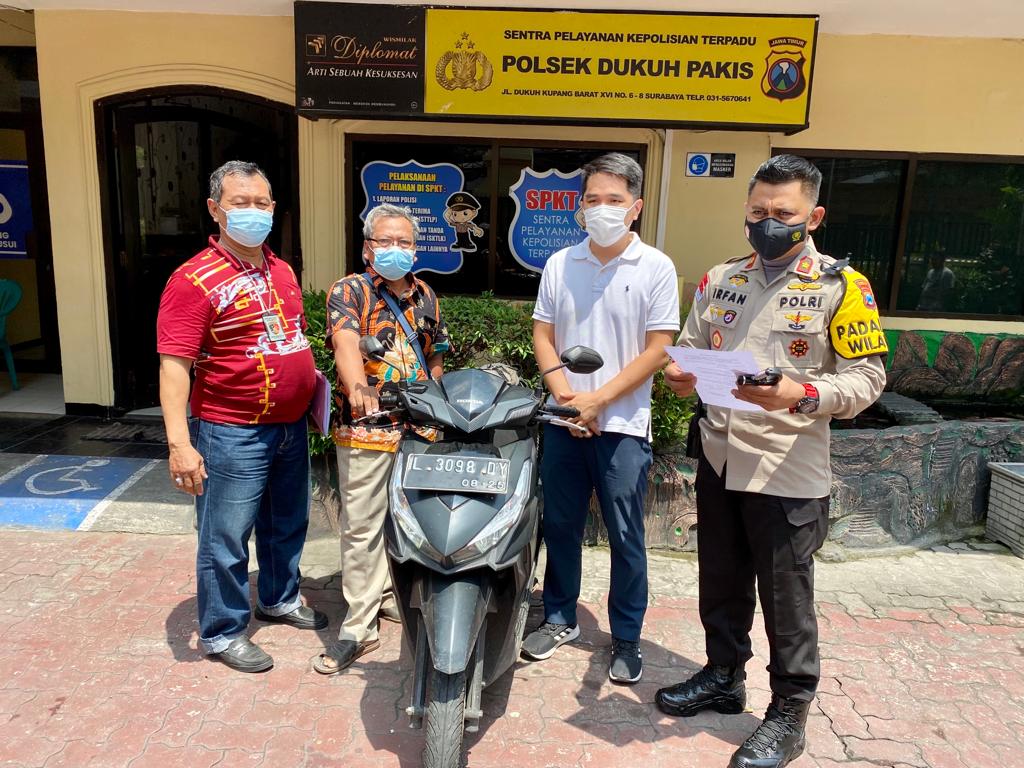 Penyerahan kendaraan hasil curian ke pemilik yang sah