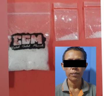 Tersangka sabu dan barang bukti