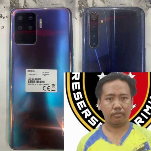 Pelaku pencurian HP dan barang bukti di Polrestabes Surabaya