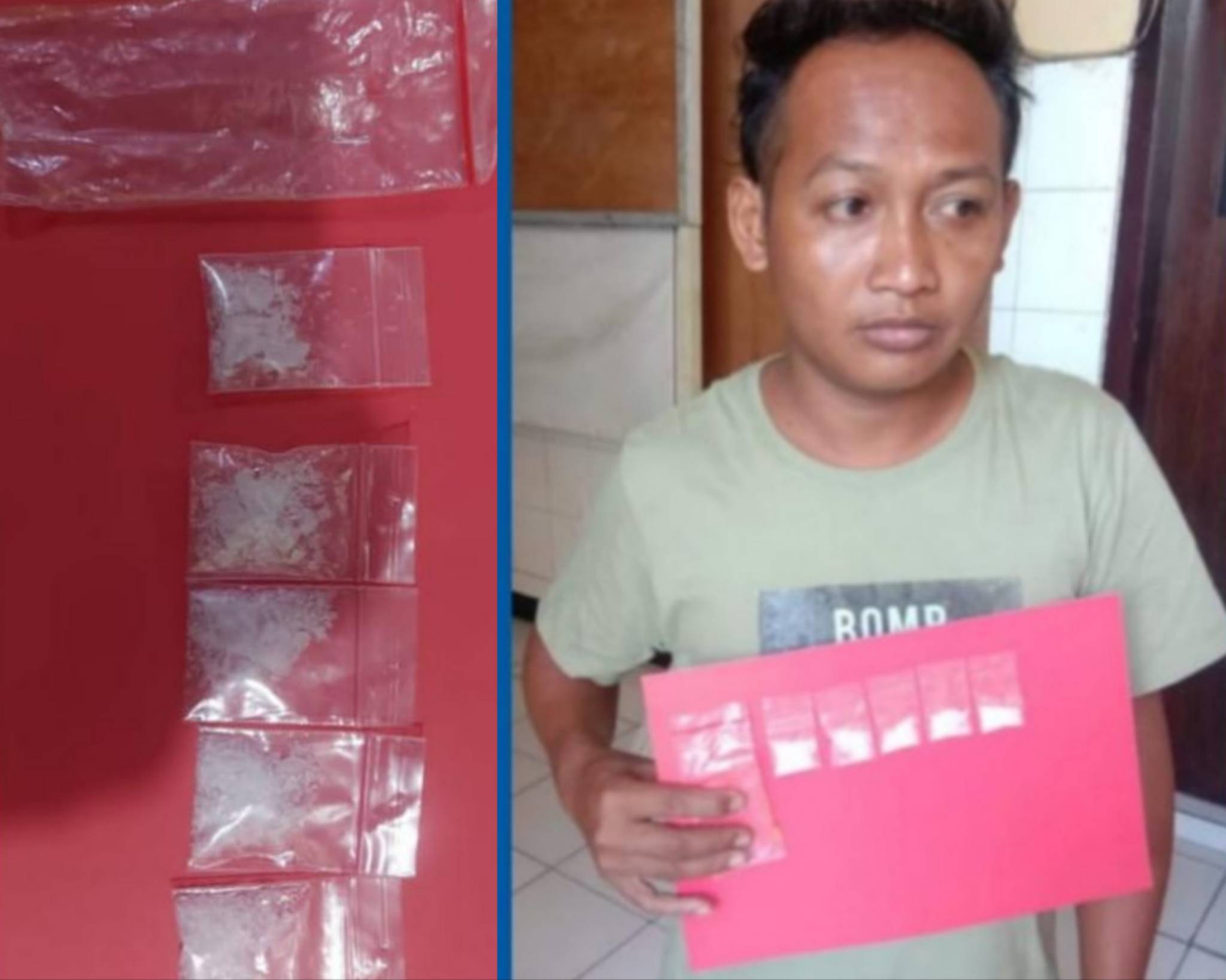 Pelaku penjual sabu dan barang buktinya