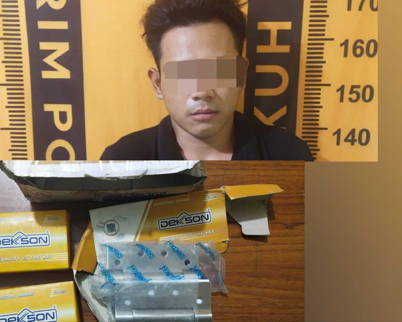 Pelaku pencuri dan barang bukti di Polsek Dukuh Pakis 