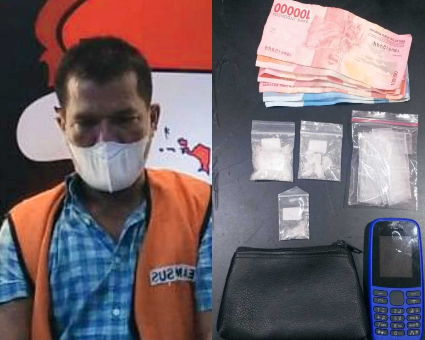 Pelaku dan barang bukti yang diamankan Polisi Surabaya 