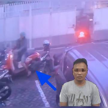 Pelaku dan saat beraksi terekam CCTV 