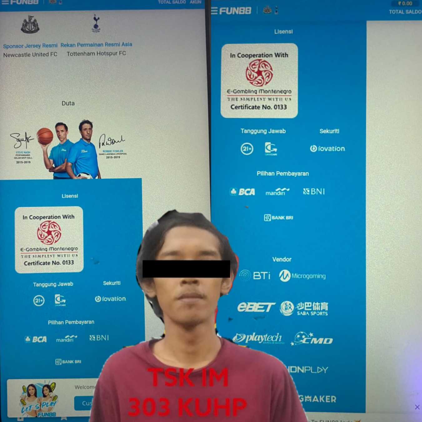 Pelaku judi online dan barang bukti di Mapolrestabes Surabaya